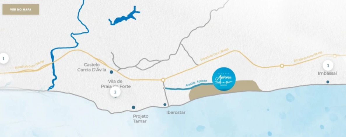 Localização Reserva Apoema Praia do Forte Litoral Norte Bahia